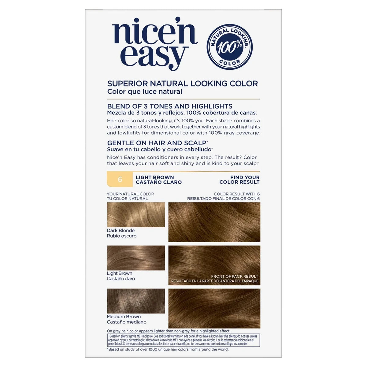 Clairol Nice & Easy Permanent Hair Color Creme 6 Light Brown 1 Application 6.26Oz (Pack of 12)