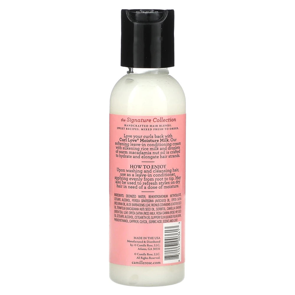 Camille Rose - Curl Love Moisture Milk Rice Milk and Macadamia Oil 2 Oz (Pack of 12)