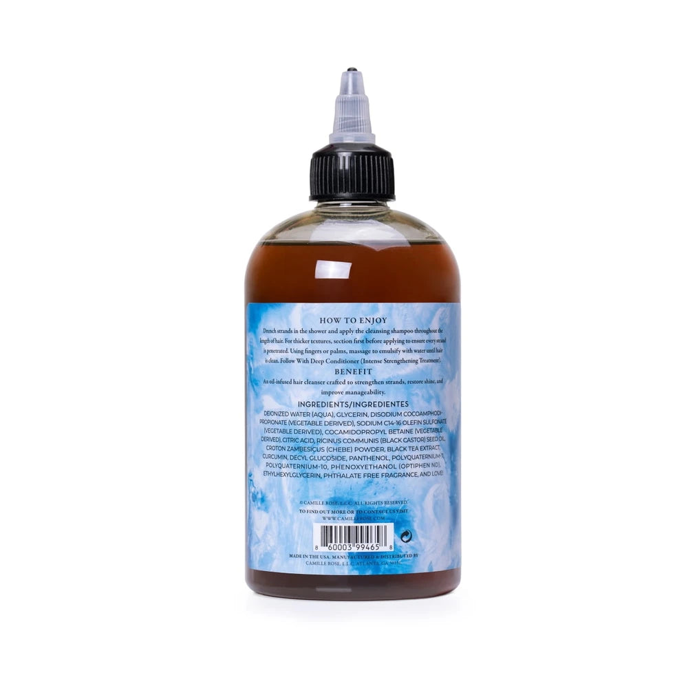 Camille Rose Black Castor Oil & Chebe Strengthen & Cleanse All Ages Invigorating Shampoo 12 Oz (Pack of 6)