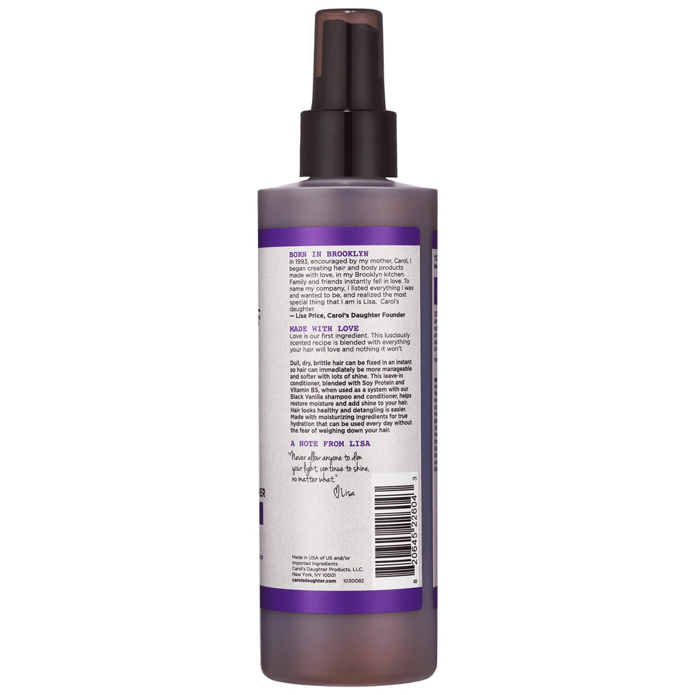 Carol's Daughter Black Vanilla Hydrating Leave In Conditioner, for Curly Hair, with Aloe, 8 fl oz (Pack of 6)