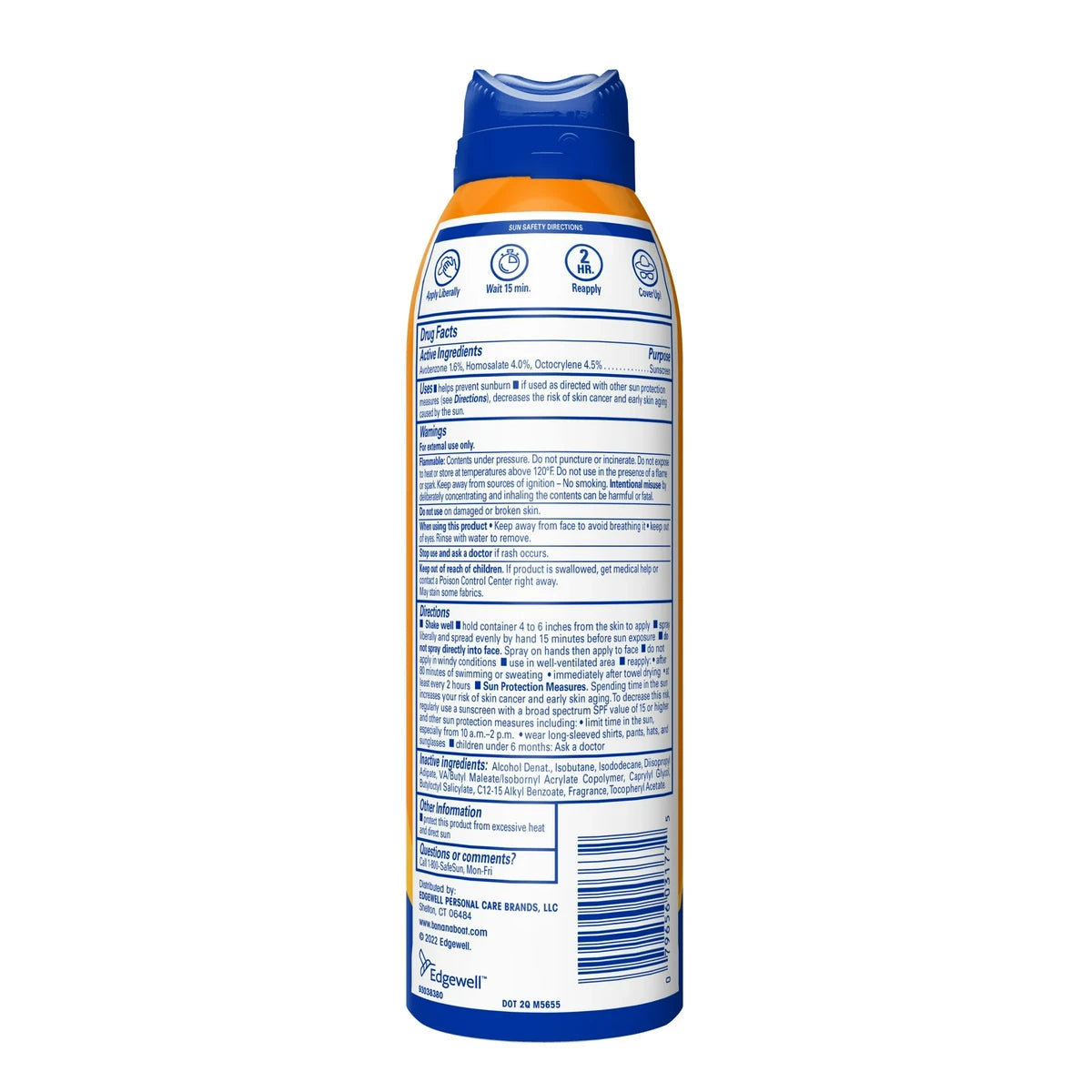 Banana Boat Sport Ultra Sunscreen Spray 15 SPF Water Resistant Sunblock 6Oz (Pack of 12)
