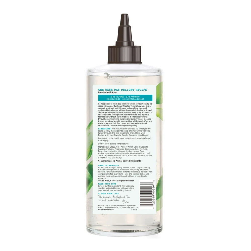 Carol's Daughter Wash Day Moisturizing Daily Shampoo, for All Hair Types, with Aloe, 16.9 fl Oz (Pack of 6)