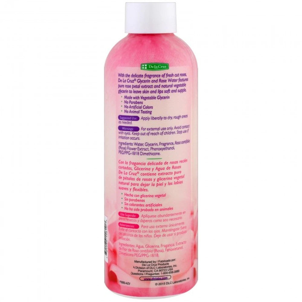 De La Cruz Glycerin and Rose Water Facial Toner Skin and Hair Moisturizer All S 8. Oz (Pack of 12)