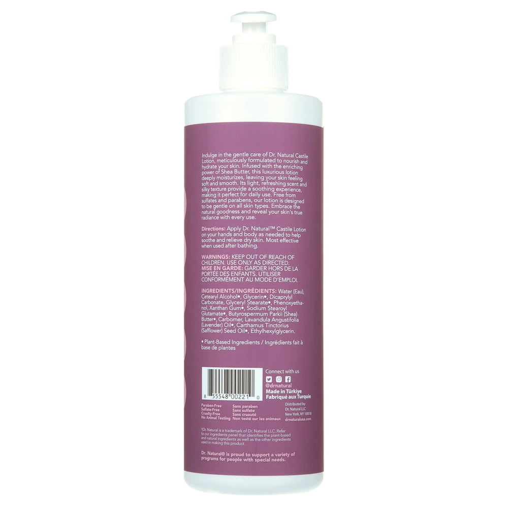 Dr. Natural Castile Body Lotion Lavender 16. Oz (Pack of 6)