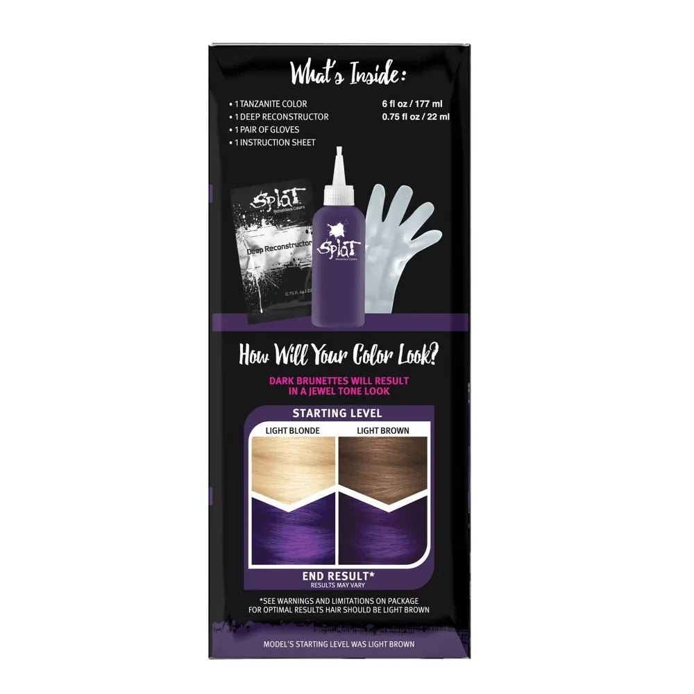 Splat Midnight Kit Semi Permanent Hair Color - Tanzanite - 6.75 fl oz (Pack of 12)