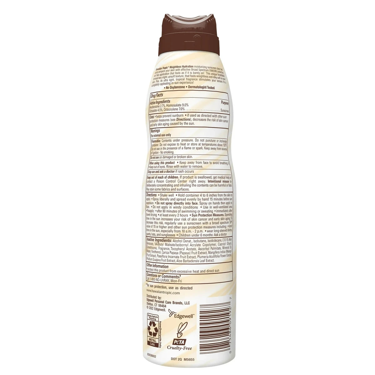 Hawaiian Tropic Weightless Hydration Clear Spray Sunscreen SPF 50 6Oz (Pack of 12)