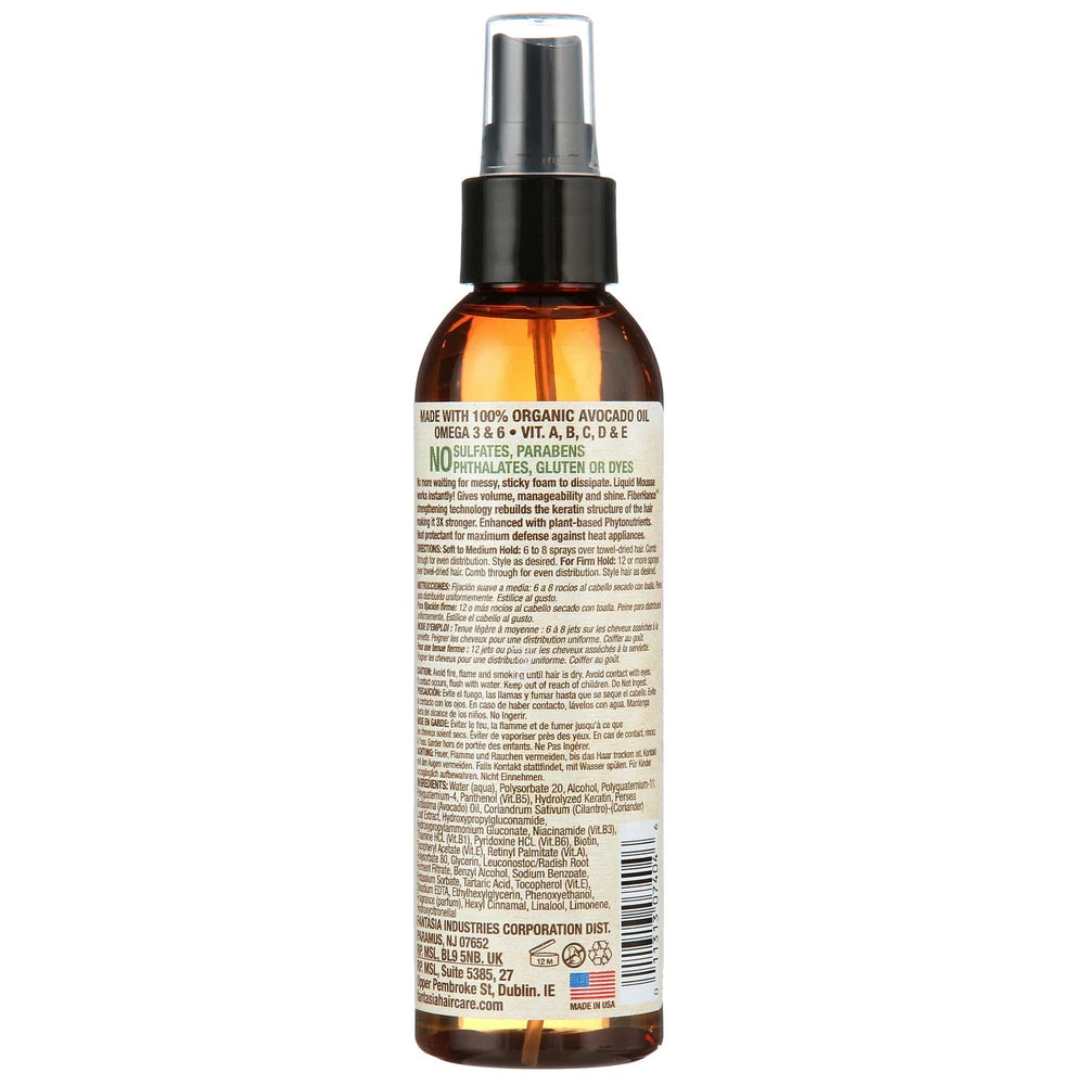 Fantasia Avocado & Cilantro Styling Mousse Spray Formula 178ml/6oz, Moisturizing, All Hair Types, Unisex