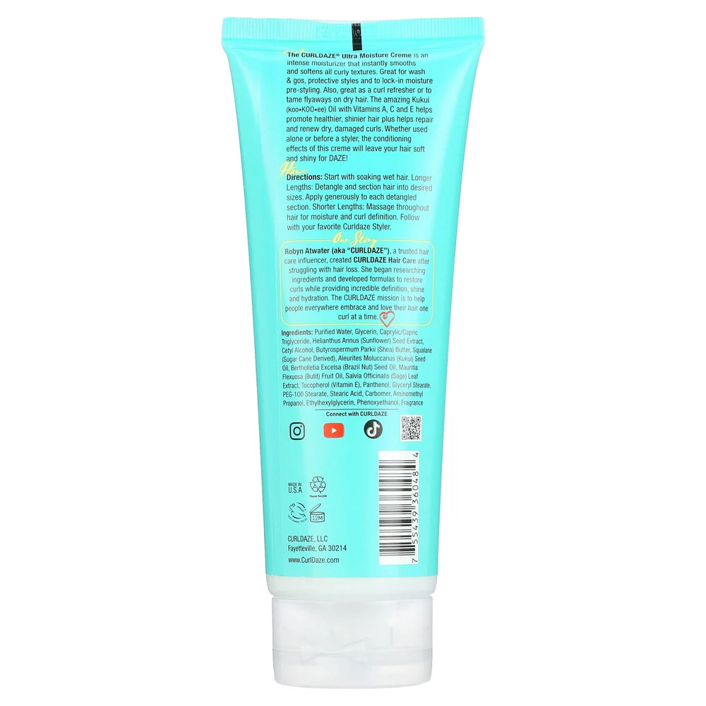 Curldaze Ultra Moisture Creme with Kukui Oil – 8 Fl. Oz (Pack of 6)