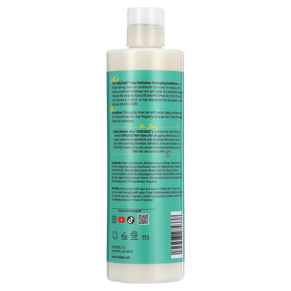 Curldaze Kukui Oil & Agave Silky Hydration Detangling Conditioner – 12 Fl. Oz (Pack of 6)