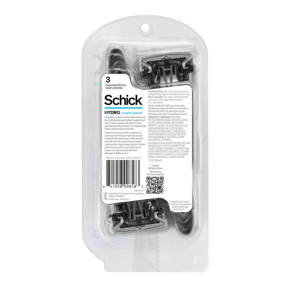 Schick Hydro 5 Ultimate Comfort Mens Disposable Razors Set 2.8oz (Pack of 12)