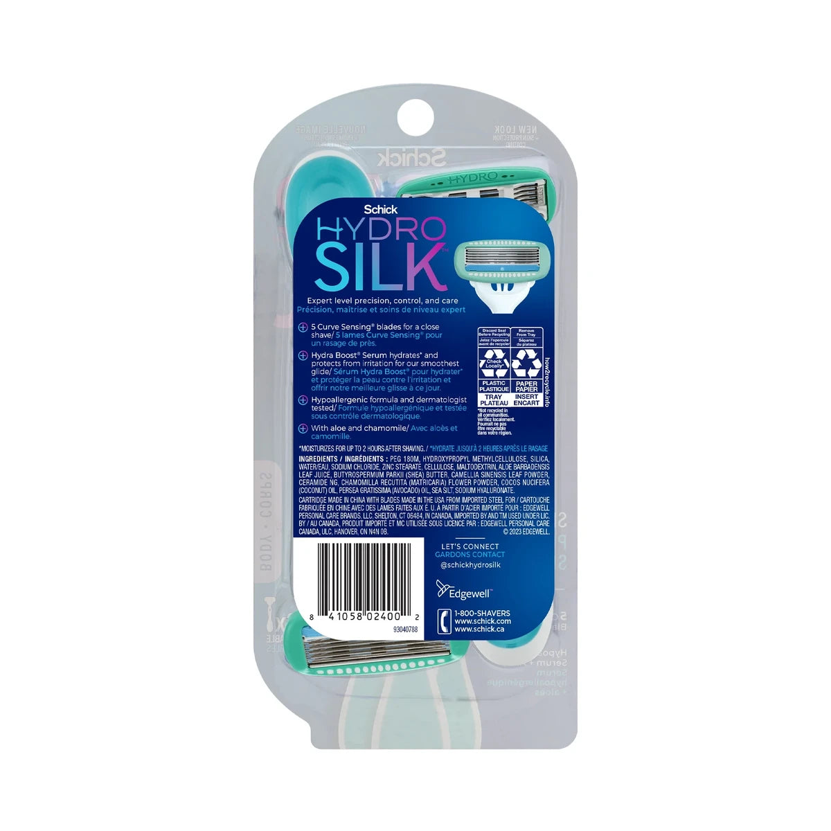 Schick Hydro Silk Disposable Razors for Women with Moisturizing Serum 2.56oz (Pack of 12)