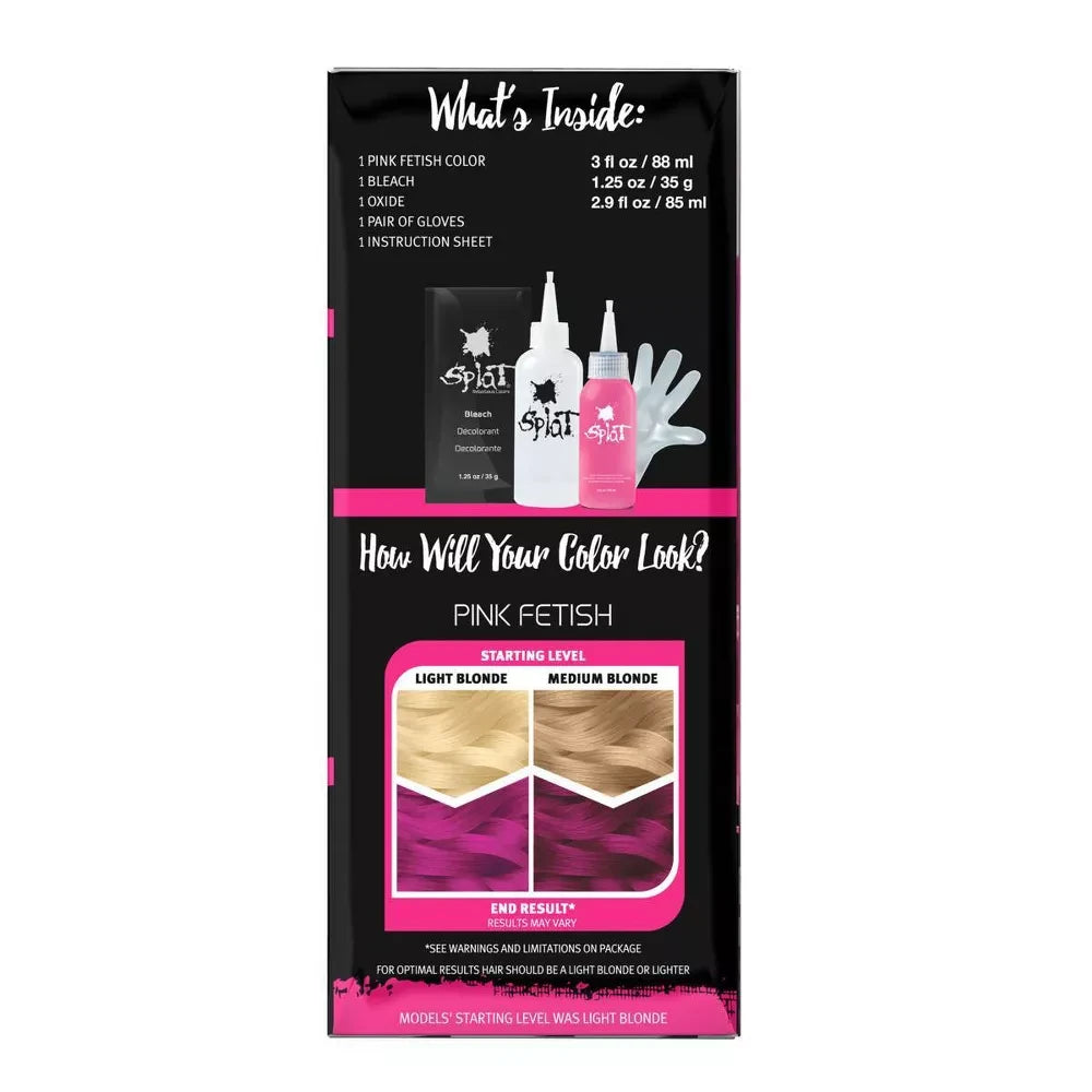 Splat Complete Kit Semi Permanent Hair Color - Pink Fetish - 7.15 fl oz (Pack of 12)