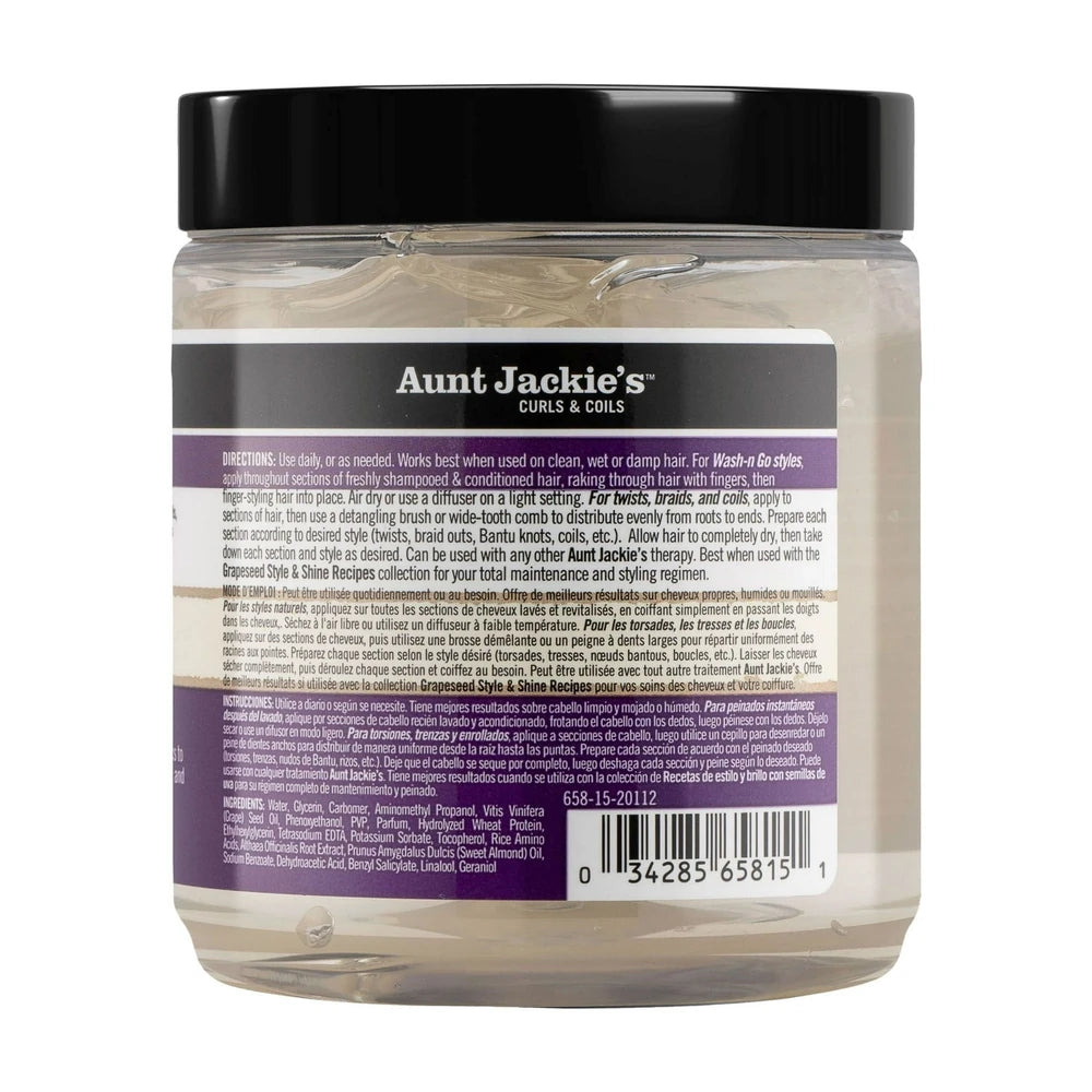 Aunt Jackie's Grapeseed Ice Curls Jelly - 15oz (Pack of 6)