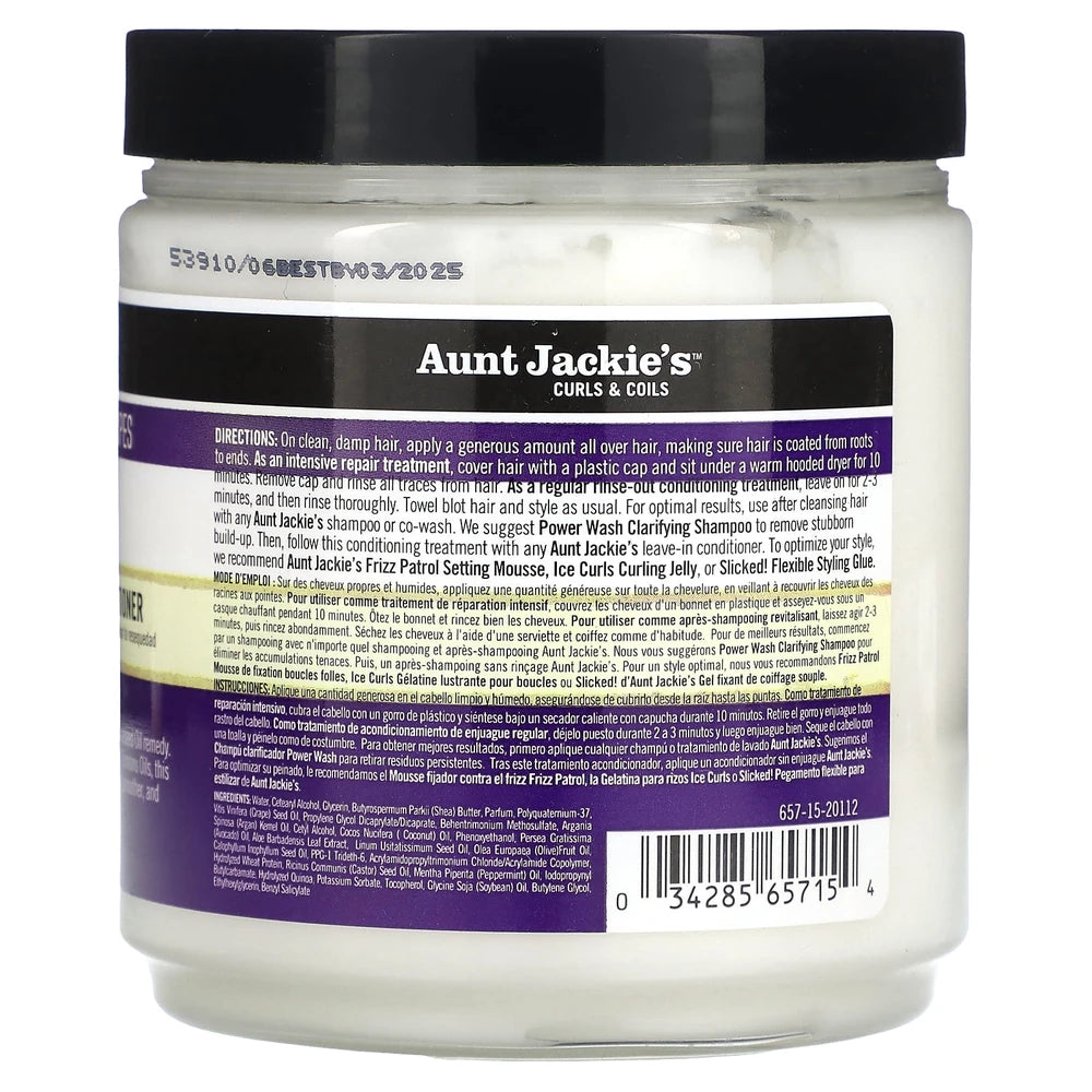 Aunt Jackie s Curls & Coils Grapeseed Rescued Thirst Quenching Recovery Conditio 15 Oz (Pack of 6)