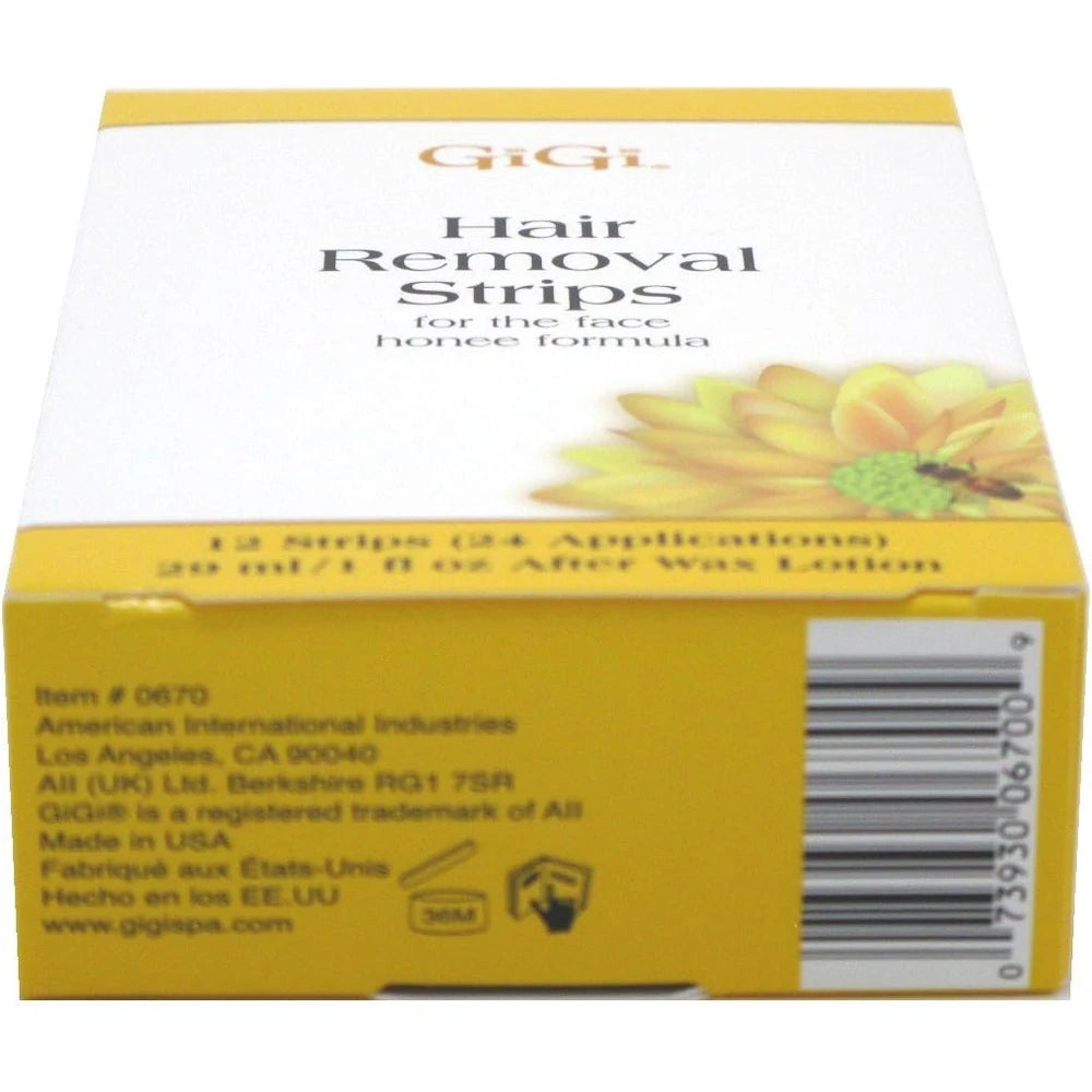 Gigi Hair Removal Strips for the Face - 12 Strips w/ 1oz Post Epilation Lotion (Pack of 36)