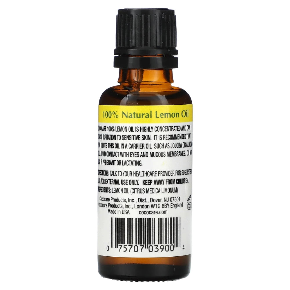 Cococare 100% Natural Lemon Oil 1 fl oz (30 ml) (Pack of 12)