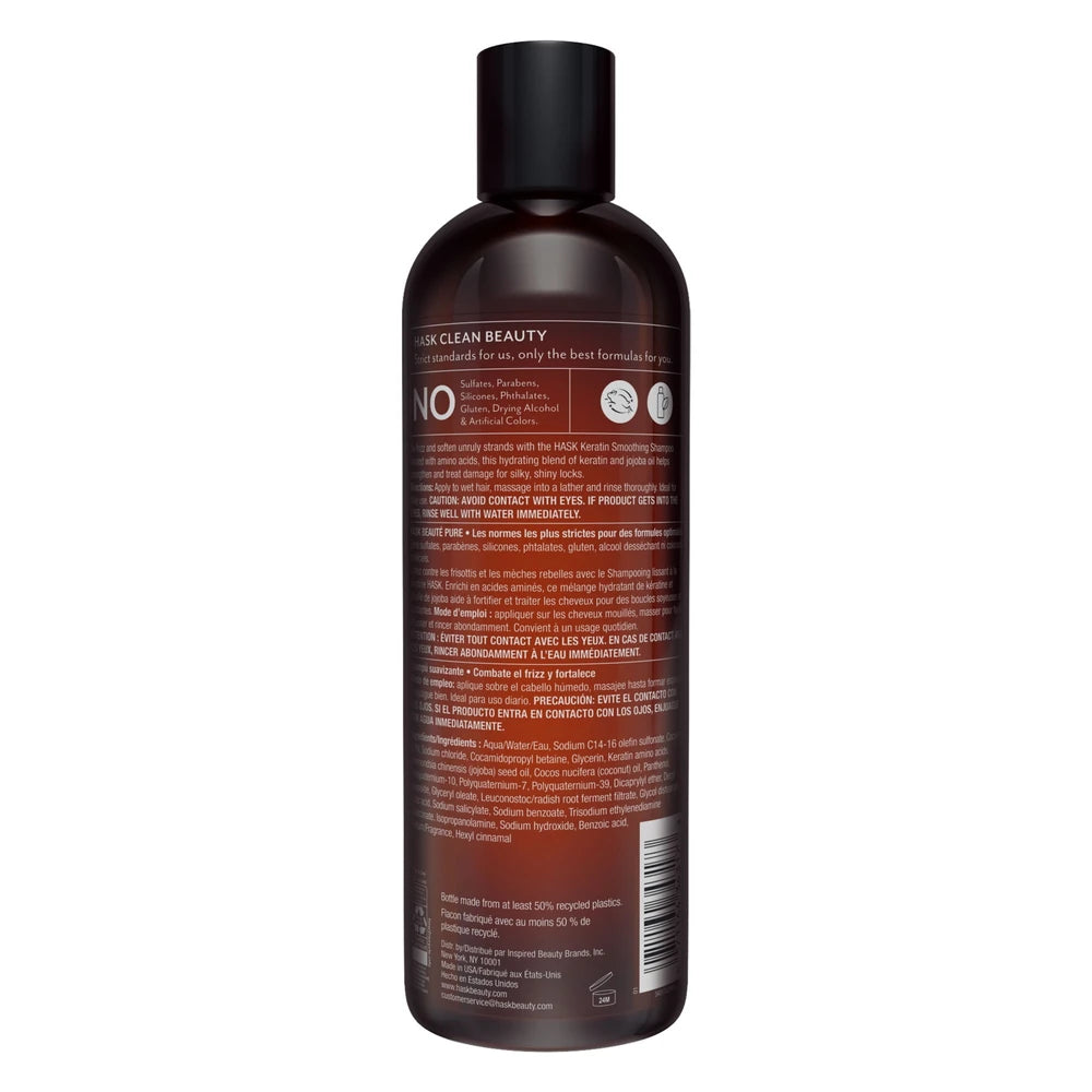 Hask Keratin Protein Smoothing Shampoo & Conditioner 12oz (Pack of 4)