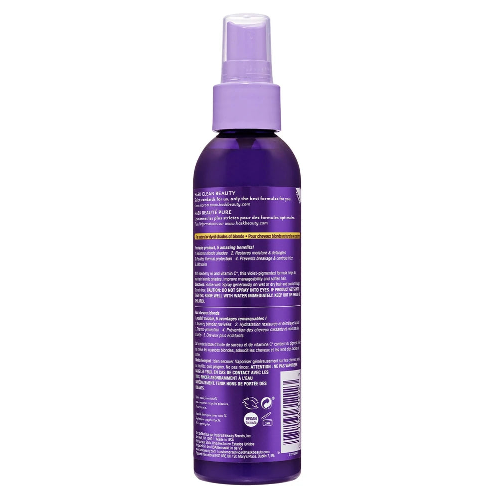 HASK Blonde Care Sulfate-Free Purple Toning 5-in-1 Leave-In Spray 6 Oz (Pack of 6)