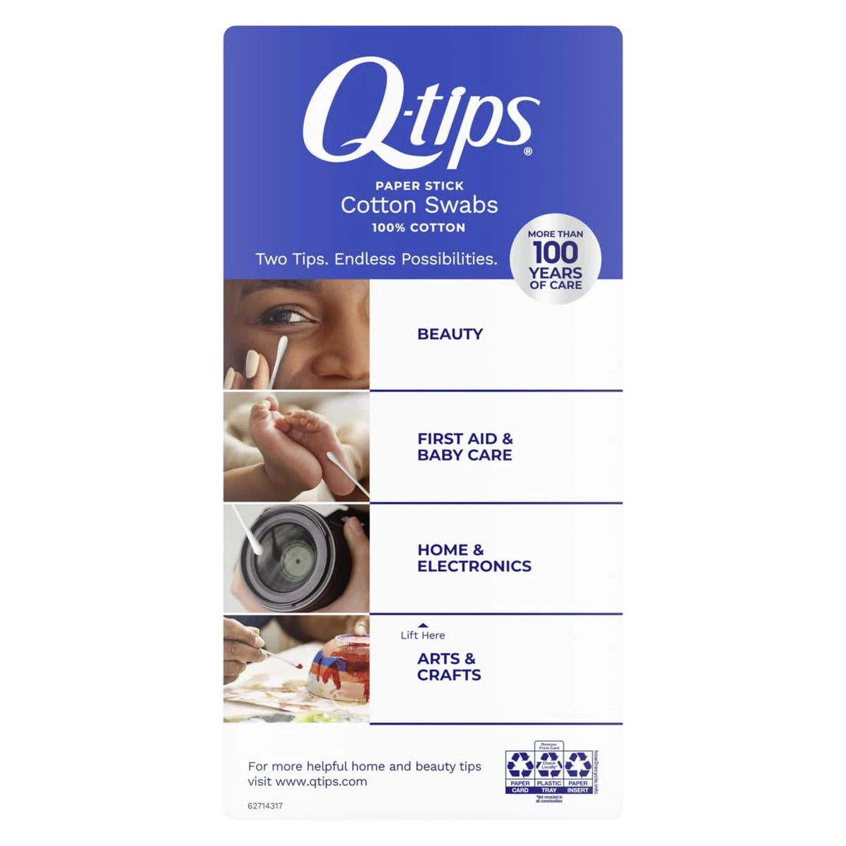 Q-Tips Antimicrobial Safety Cotton Swabs For Clean Ears 6.4oz (Pack of 12)