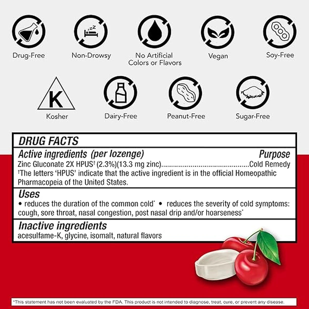 Cold-Eeze Cold Remedy Cherry Lozenges 3.36oz ( Pack of 48)