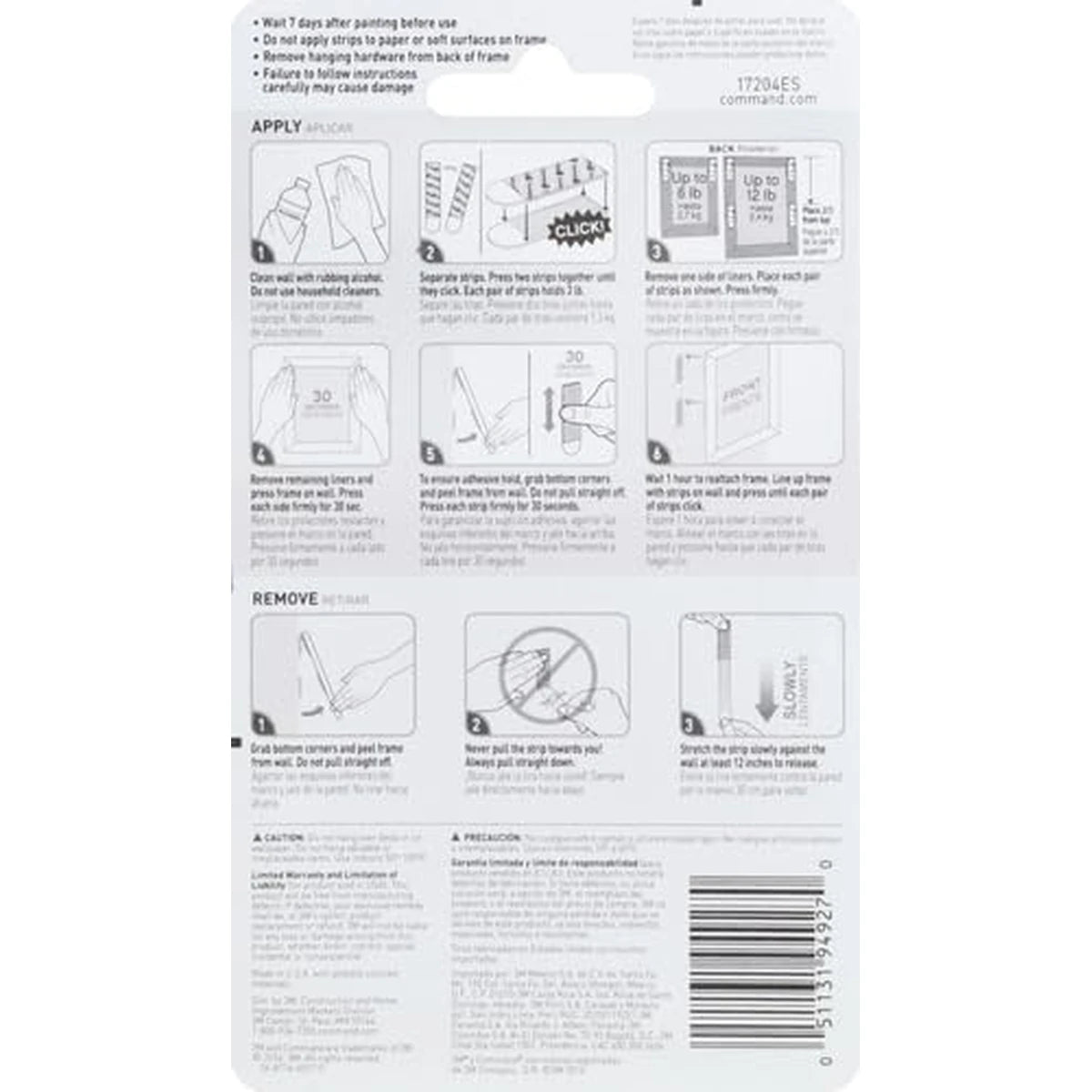 3M Command Picture Hanging Strips Medium 1.13Oz (Pack of 24)