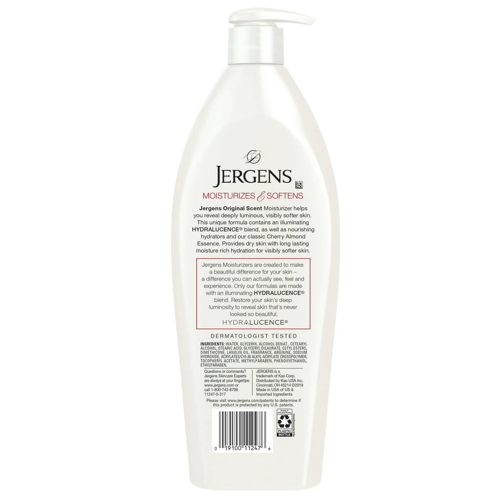 Jergens Original Scent with Cherry Almond Body Lotion Dry Skin Body Moisturizer 26.5. Oz (Pack of 6)