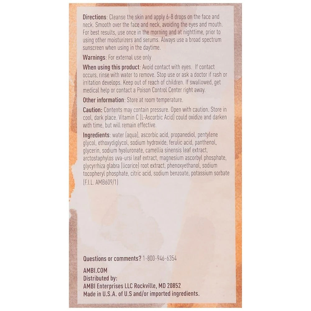 AMBI Even & Clear 20% Vitamin C Infused Face Glow Serum - 1 fl oz (Pack of 24)