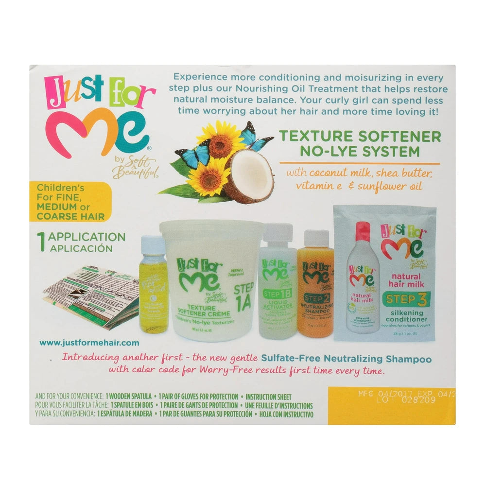 Just For Me Texture Softener System Detangler 1 Kit All Hair Types Moisturizing (Pack of 6)