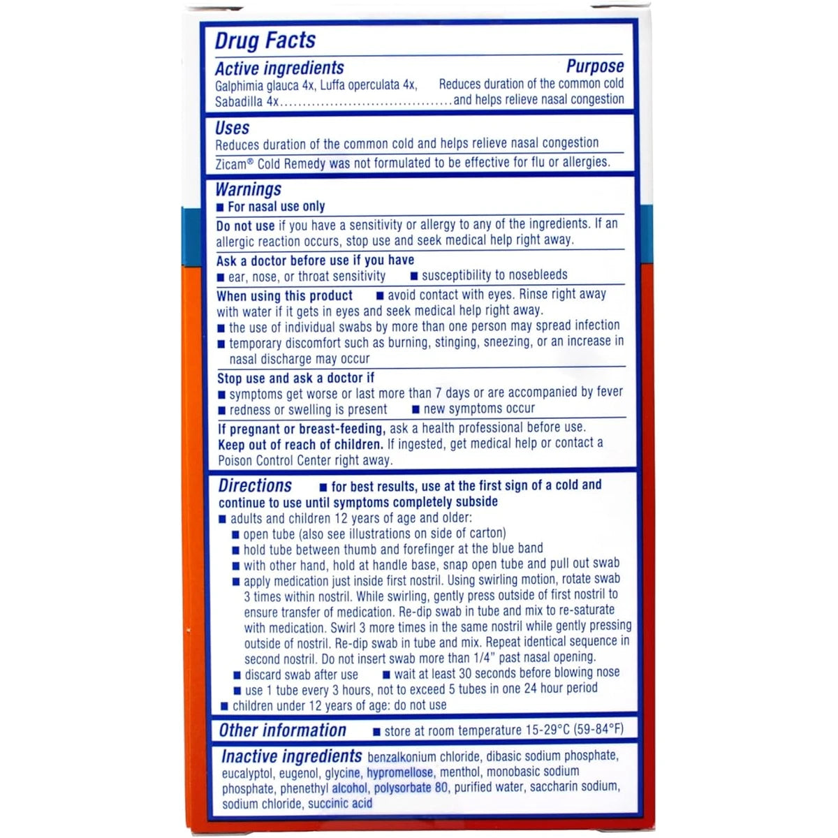 Zicam Cold Remedy Plus Multi-Symptom Relief Homeopathic Nasal Swabs2.24oz (Pack of 24)