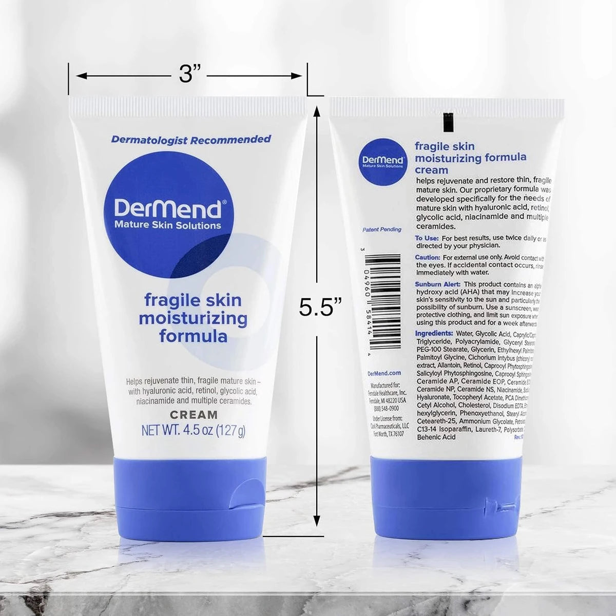 Dermend Fragile Skin Moisturizing Formula Cream 4.5Oz (Pack of 12)