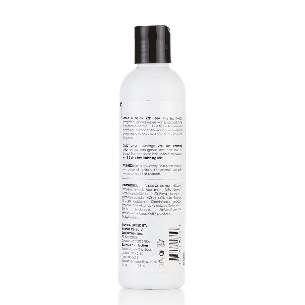 Design Essentials Define & Shine - 2 N 1 Dry Finishing Lotion (8 oz) (Pack of 12)