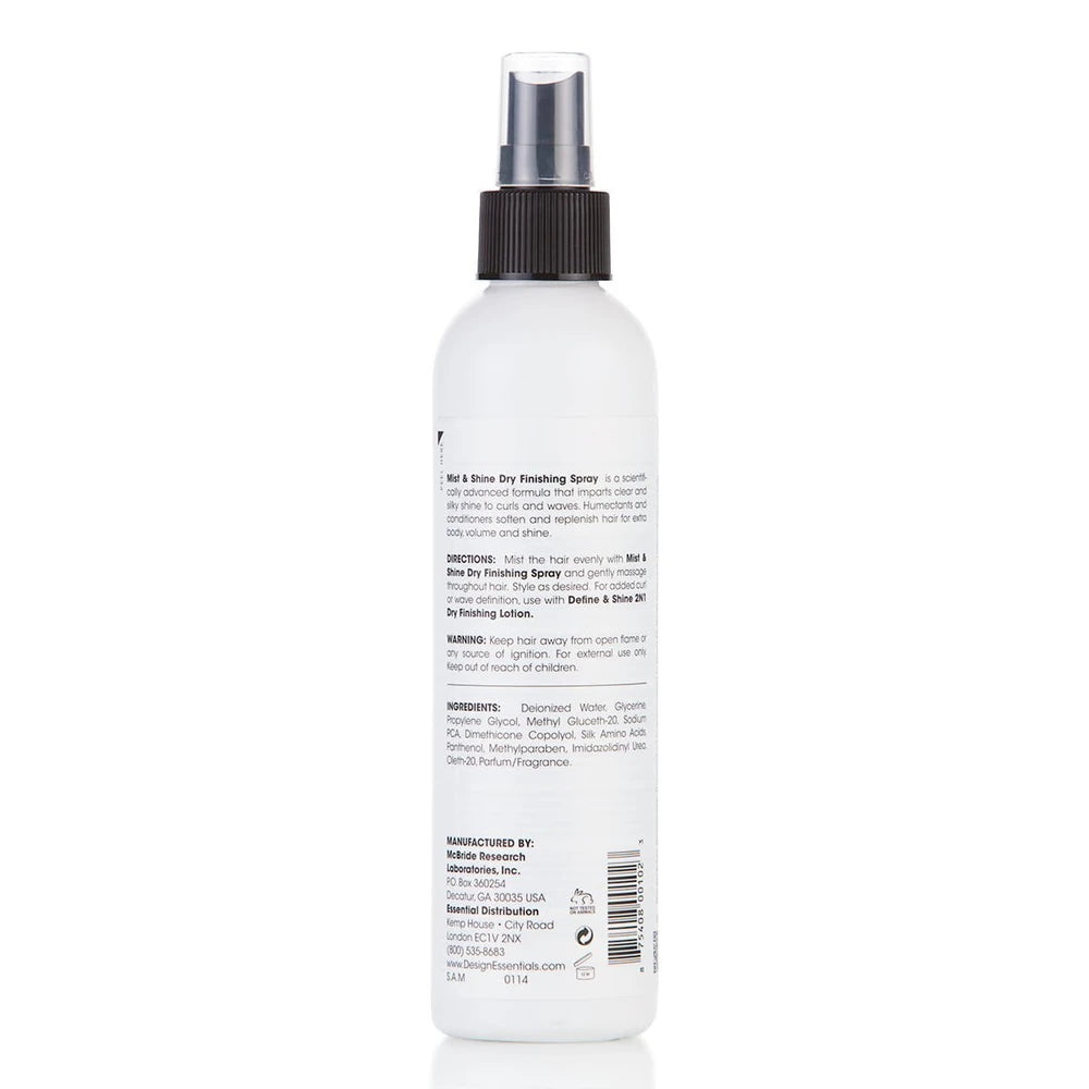 Design Essentials Mist & Shine Dry Finishing Spray - 8 oz (Pack of 12)