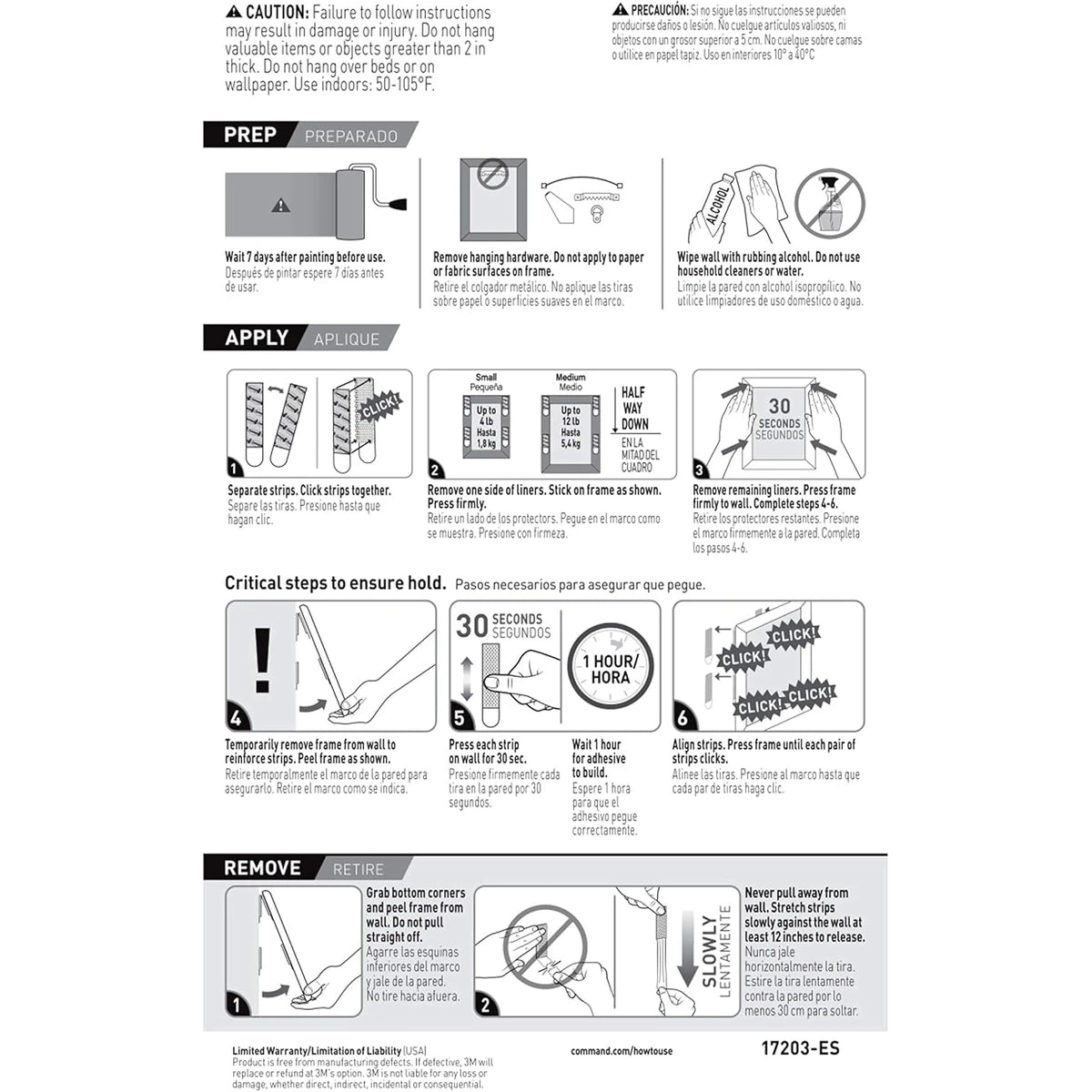 3M Command Picture Hanging Strips Small And Medium 0.8Oz (Pack of 24)