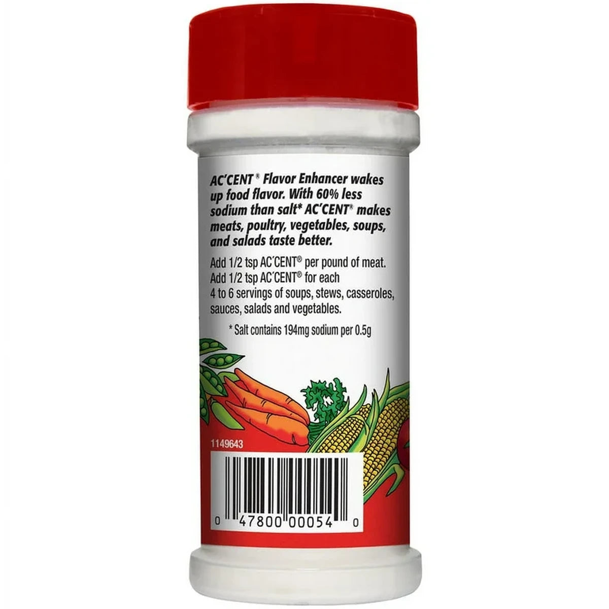 Accent All Natural Flavor Enhancer 4.5Oz (Pack of 12)