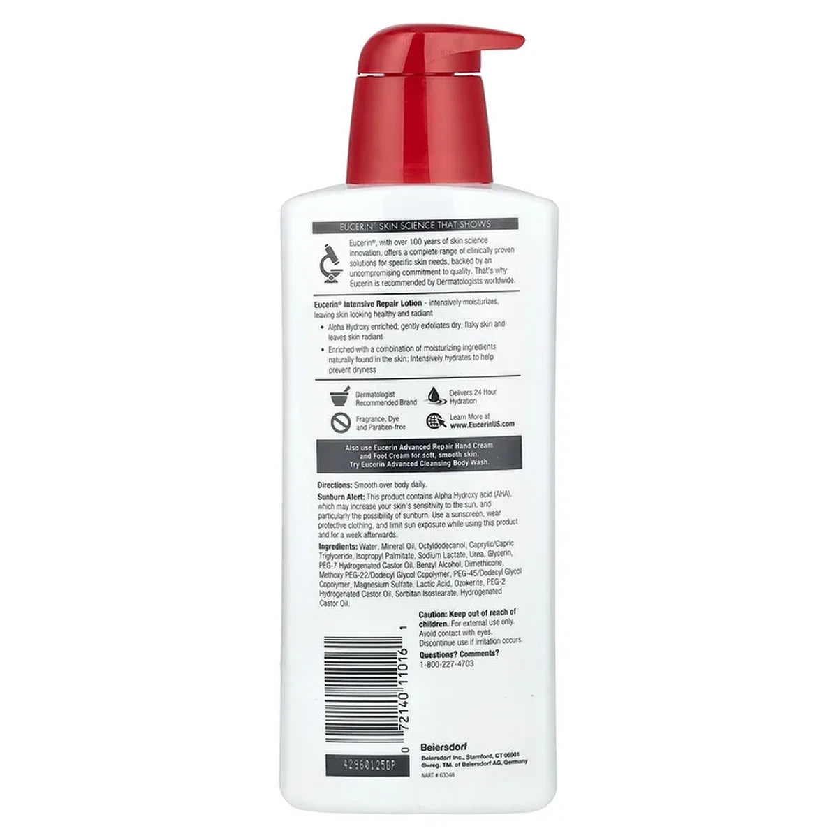 Eucerin Plus Dry Skin Therapy Intensive Repair Enriched Lotion 16.9Oz (Pack of 12)