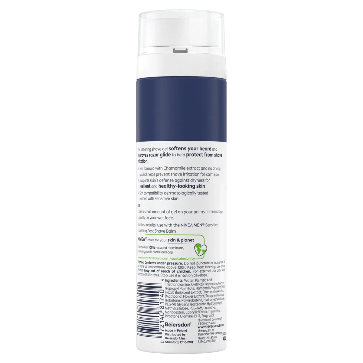 Nivea For Men Shaving Gel Sensitive 7Oz (Pack of 12)