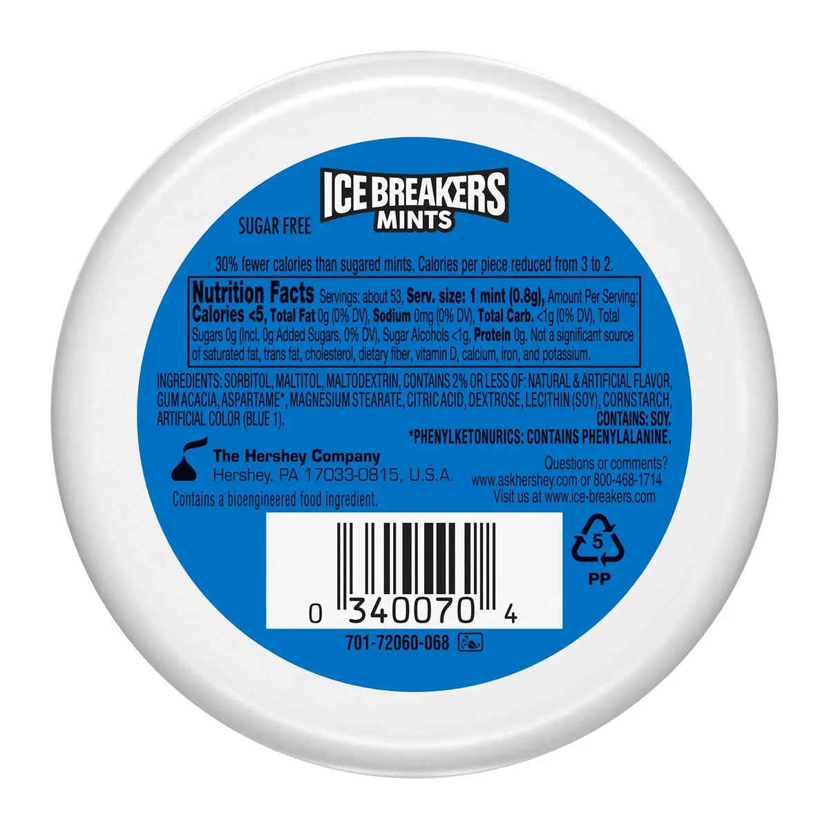 Ice Breakers Sugar Free Mints Coolmint Containers 1.5Oz (Pack of 192)