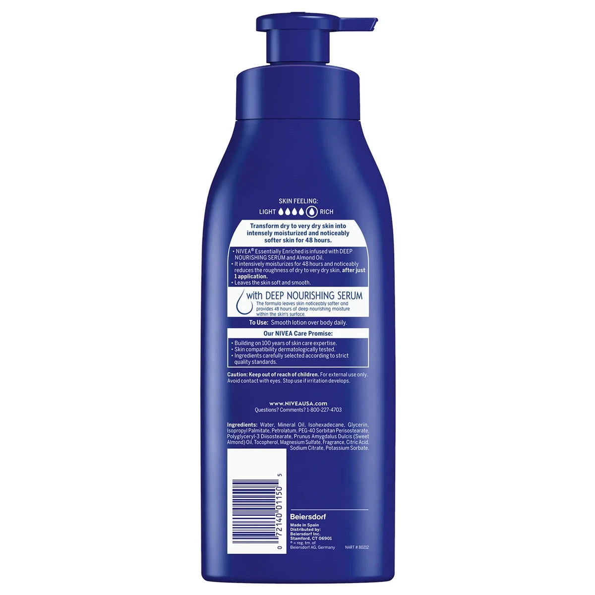 Nivea Essentially Enriched Body Lotion Dry To Very Dry Skin 16.9Oz (Pack of 12)