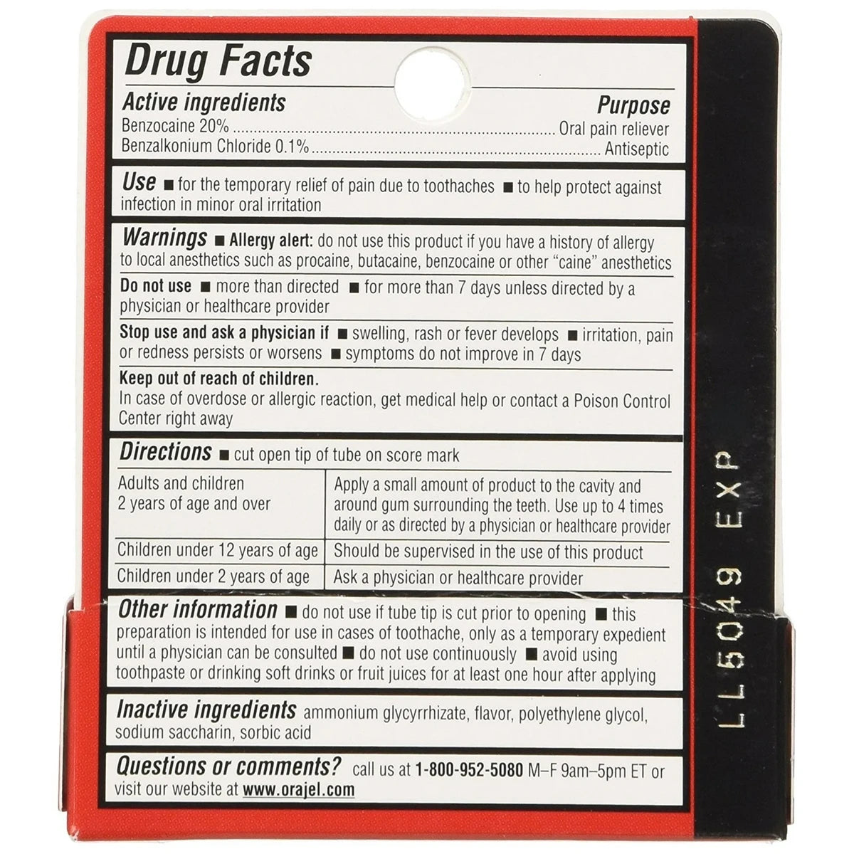 Orajel Maximum Strength Oral Pain Reliever 0.42Oz (Pack of 144)