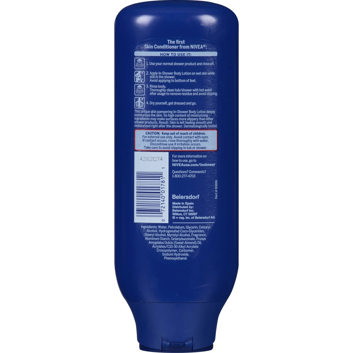 Nivea In-Shower Body Lotion Nourishing For Very Dry Skin 13.5Oz (Pack of 12)