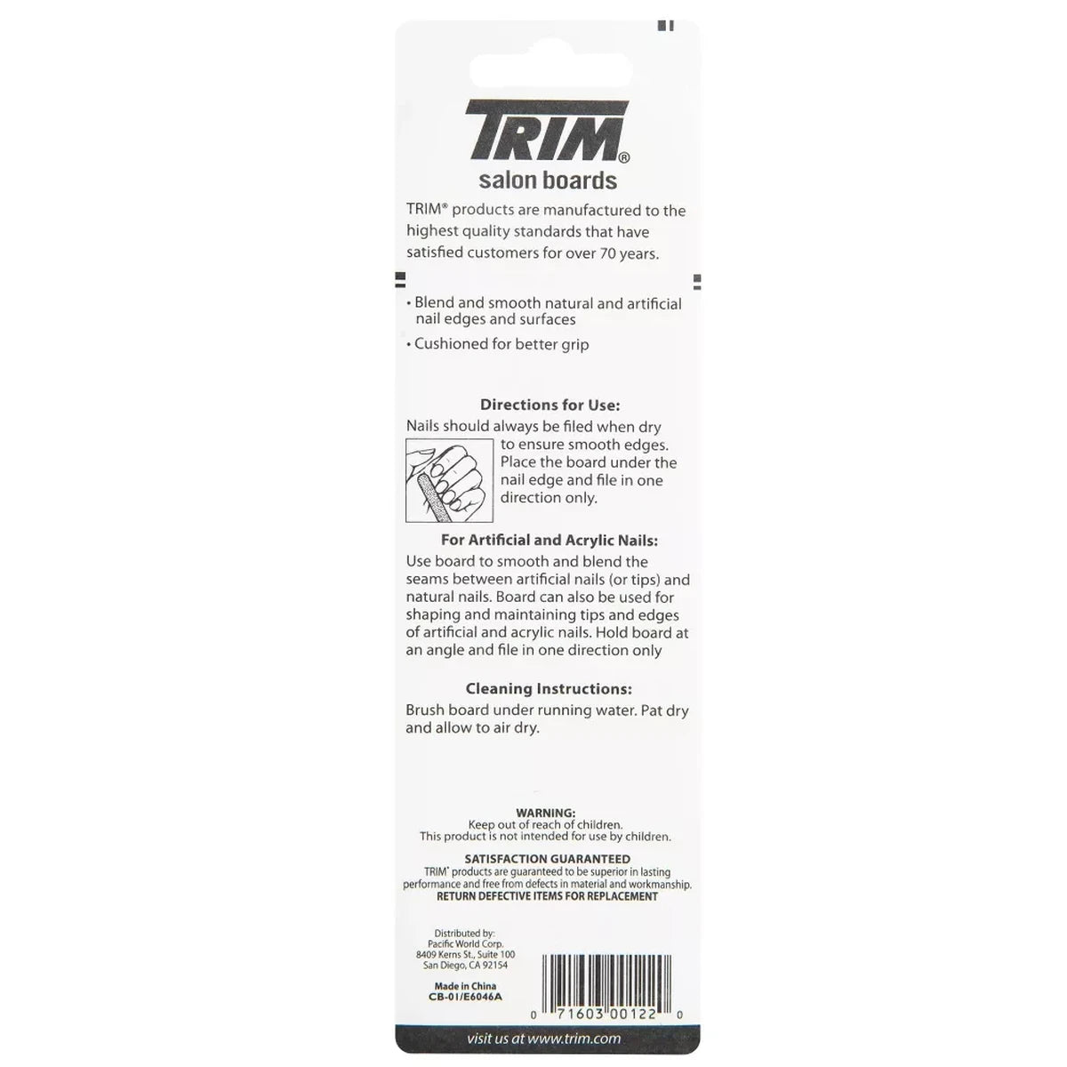 Trim Nail Care Salon Boards Fine And Light Fine Grit Pink 0.53Oz (Pack of 36)
