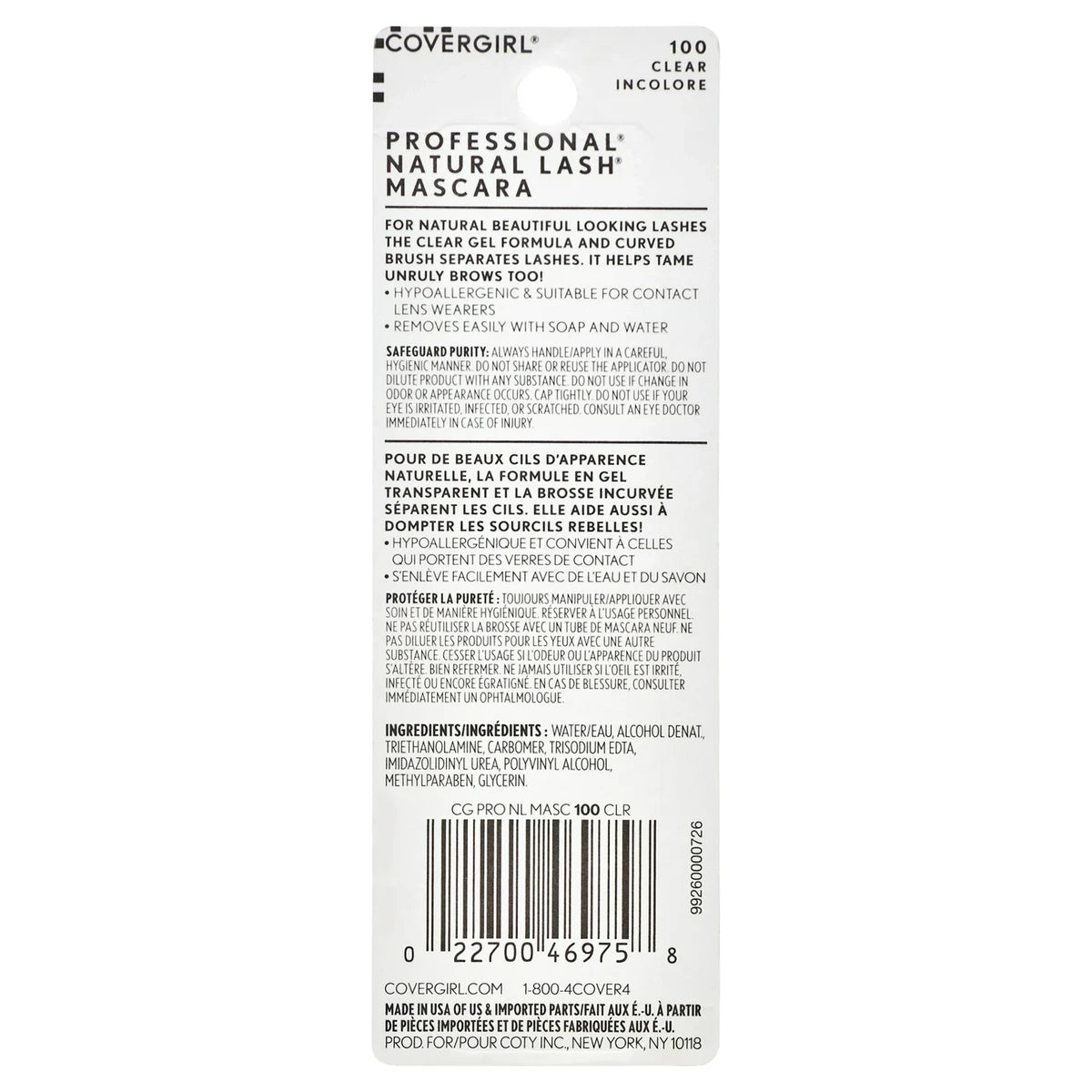 Cover Girl Professional Natural Lash Mascara 0.44Oz (Pack of 72)