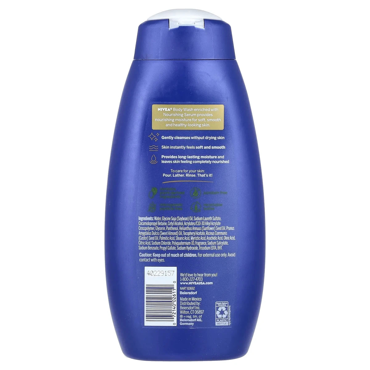Nivea Nourishing Body Wash with Nourishing Serum 20Oz (Pack of 12)