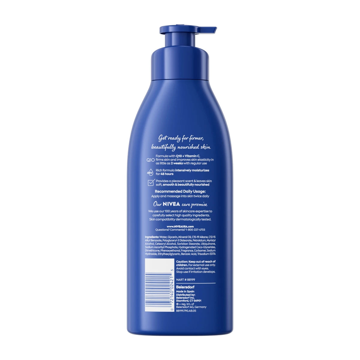 Nivea Nourishing Skin Firming Body Lotion with Pump Q10 and Vitamin C 16.9Oz (Pack of 12)