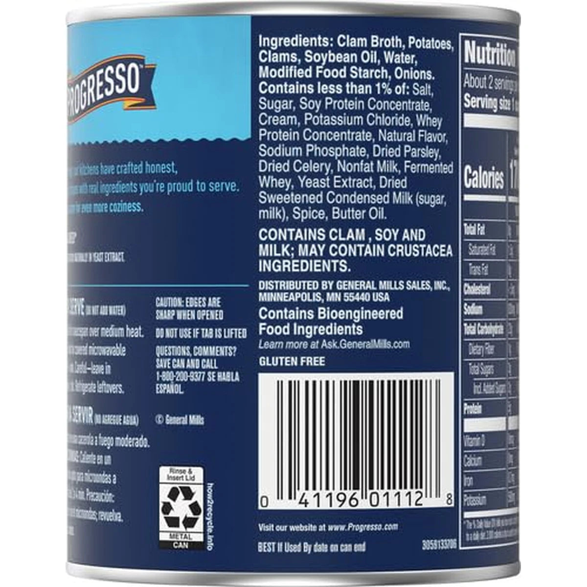 Progresso Gluten Free Traditional New England Clam Chowder 18.5Oz (Pack of 12)