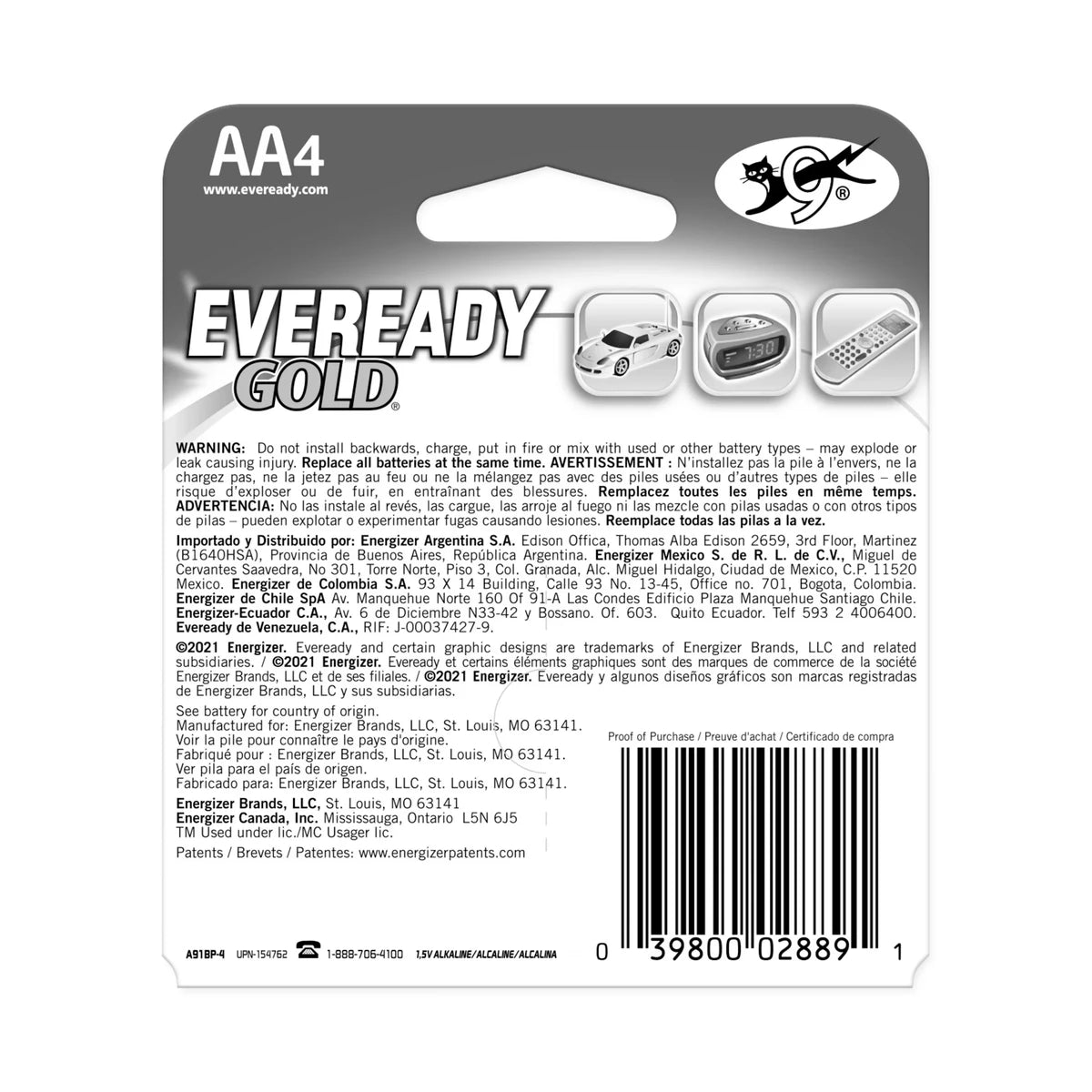 Eveready Gold AA Batteries (Pack of 24)