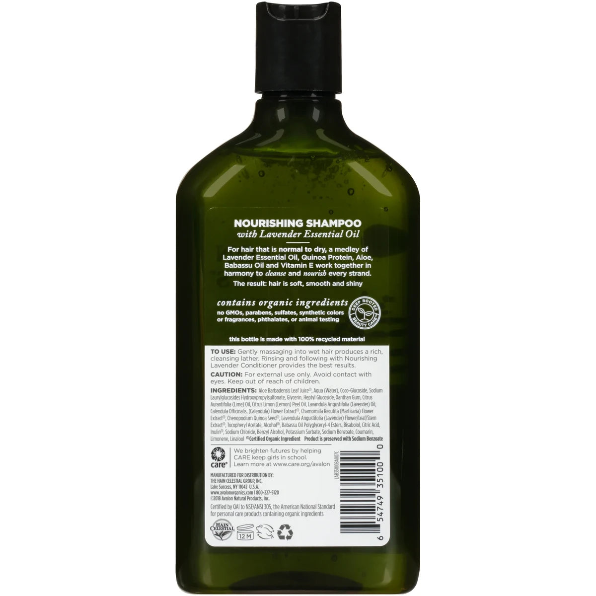 Avalon Organics Lavender Nourishing Hair Shampoo 11Oz (Pack of 6)
