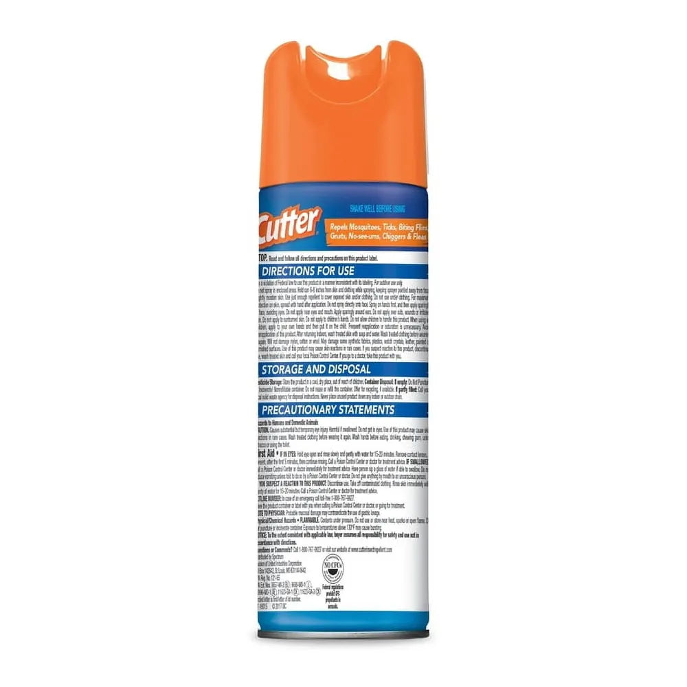 Cutter Mosquito Repellent Spray Unscented 6Oz (Pack of 12)