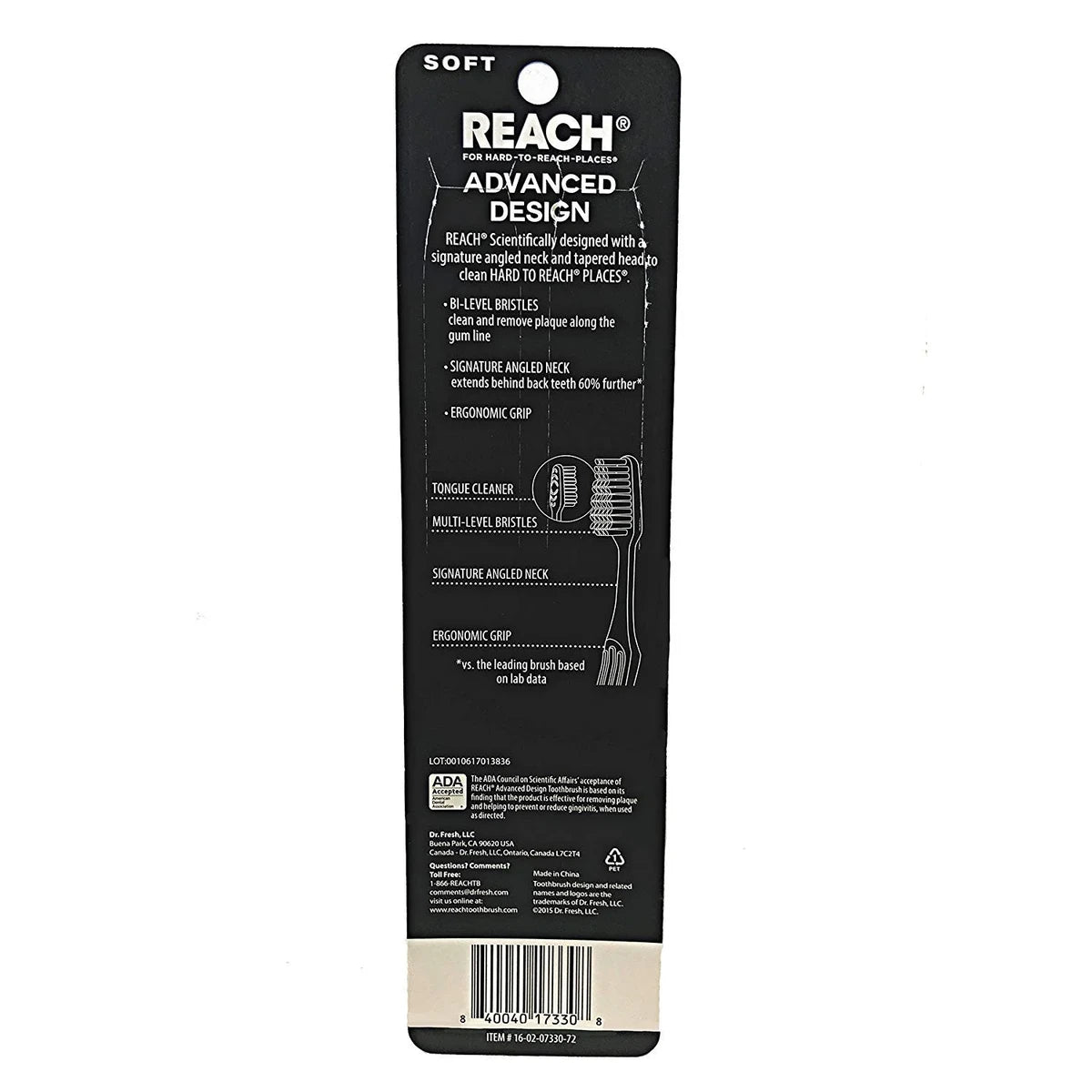 Reach Advanced Design Full Head Toothbrush Soft2 Ea 1.44Oz(Pack of 72)