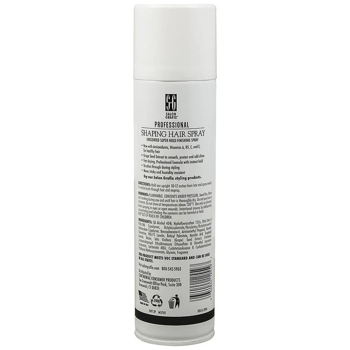 Salon Grafix Shaping Professional Hair Spray Finishing Mist Unscented Super Hold 10Oz (Pack of 6)